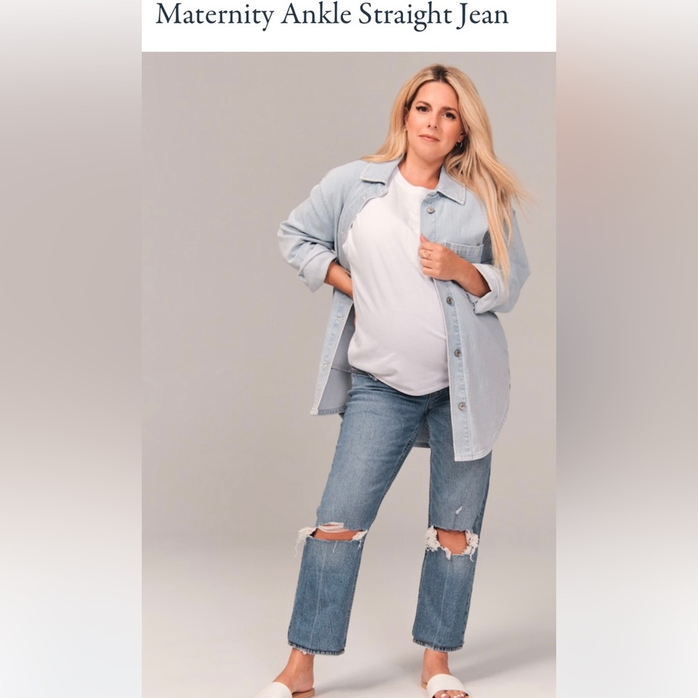 Abercrombie & Fitch maternity straight ankle jeans.